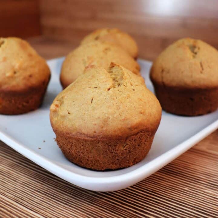 Sweet potato muffins on a plate.